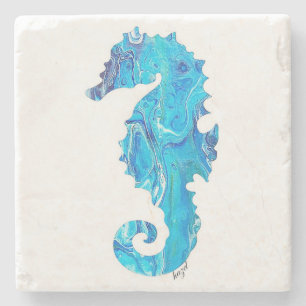 Seahorse Gifts, Seahorse Coaster, Beach House Stone Coaster