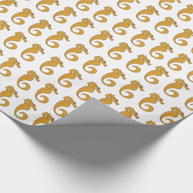 Seahorse - Glossy Wrapping Paper, 30" x 15' Paper (Corner)