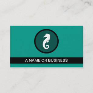 seahorse green bubble business card