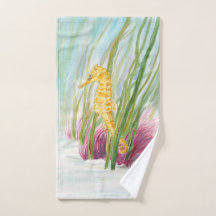 Seahorse hand towel