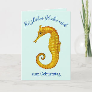 Seahorse Happy Birthday Card