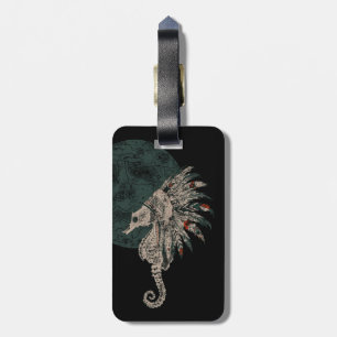 seahorse headdress luggage tag