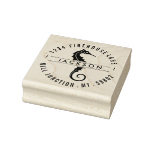 Seahorse In Circle Return Address Stamp