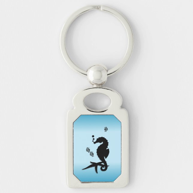 Seahorse Into the Blue Key Ring (Front)