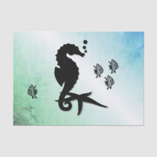 Seahorse Into the Green Tissue Paper