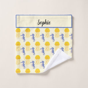 Seahorse & Jellyfish For Toddlers Wash Cloth