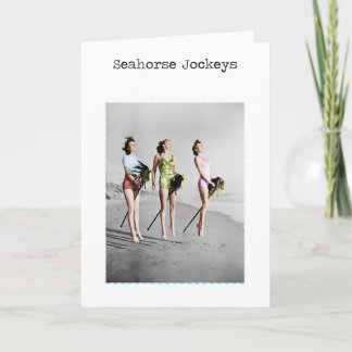 Seahorse Jockeys blank greeting card