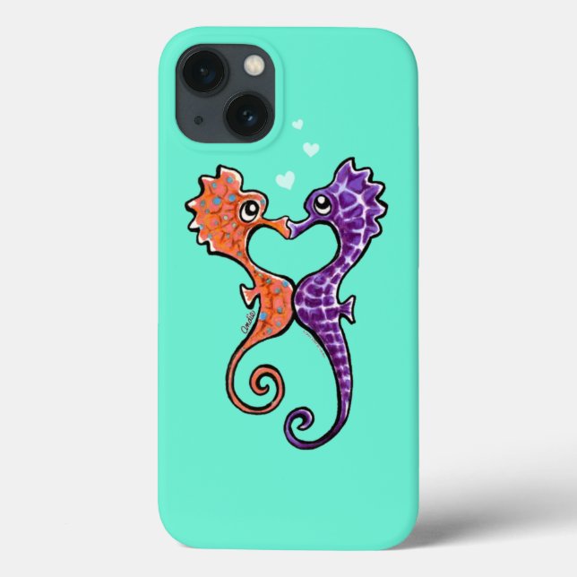 Seahorse Kiss Off-Leash Art™ Case-Mate iPhone Case (Back)