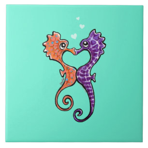 Seahorse Kiss Off-Leash Art™ Tile
