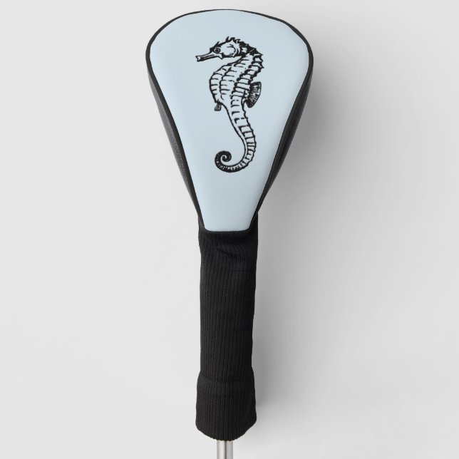 Seahorse Light Blue Golf Head Cover (Front)