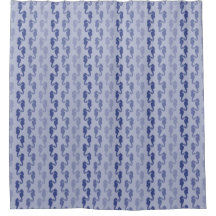 Seahorse Links Light Indigo Shower Curtain