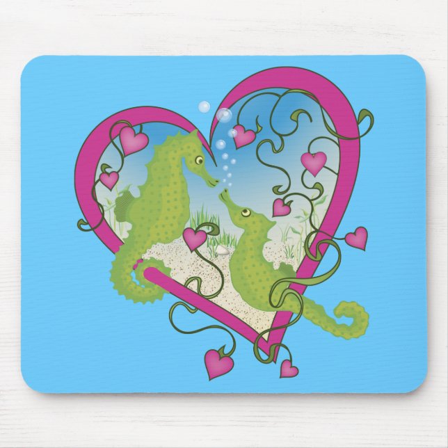 Seahorse Love Mouse Mat (Front)