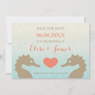 Seahorse Love Nautical Wedding Save The Date