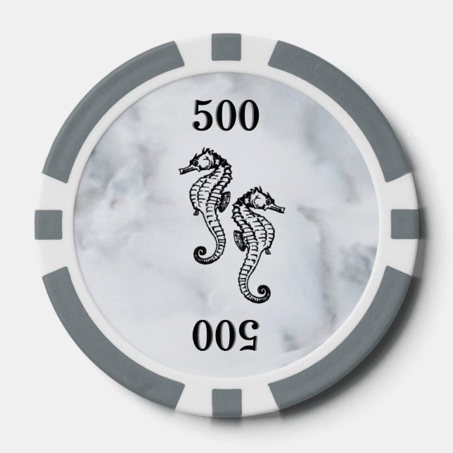 Seahorse Marble Poker Chips (Front)