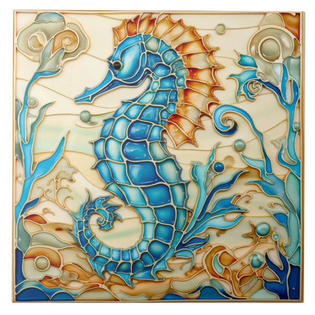 Seahorse Marine Life Aquatic Tile (Front)