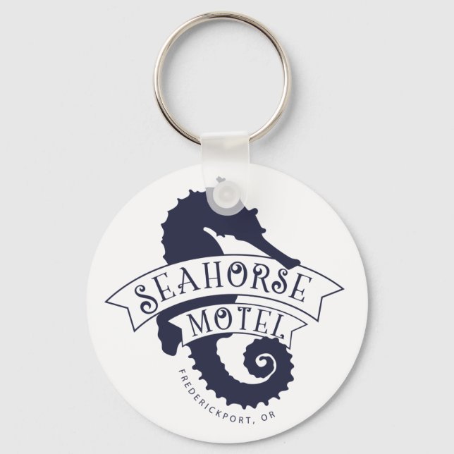 Seahorse Motel Keychain (Front)