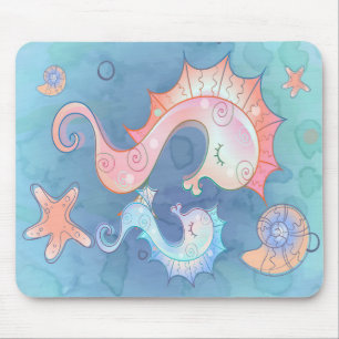 Seahorse Mum And Baby Gift For Kids Mouse Mat
