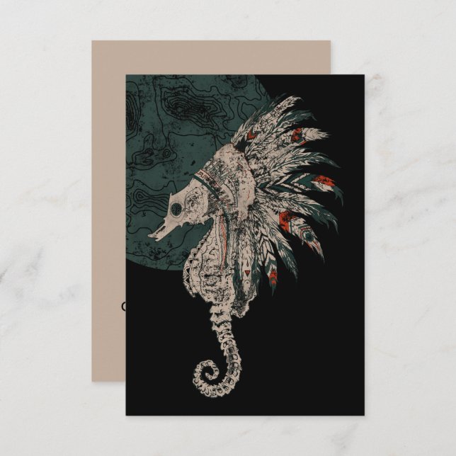 seahorse native night invitation (Front/Back)