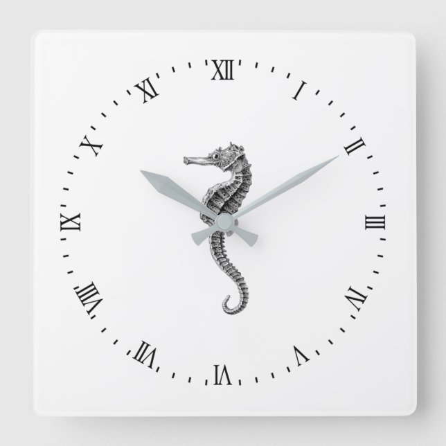 "SEAHORSE" NAUTICAL ACRYLIC WALLCLOCK (Front)