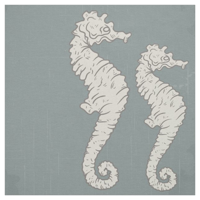 Seahorse Nautical Pattern Fabric (Swatch)
