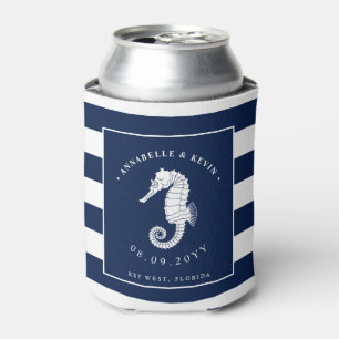 Seahorse Nautical Themed Wedding Can Cooler
