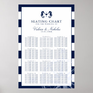 Seahorse Nautical Wedding Seating Chart