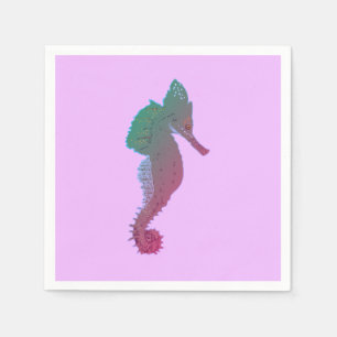 Seahorse, Ocean Life ,Vector Art  Cocktail Napkin