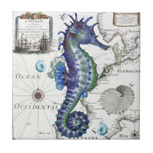 Seahorse Old Map Tile