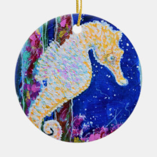 Seahorse Painting Ceramic Tree Decoration