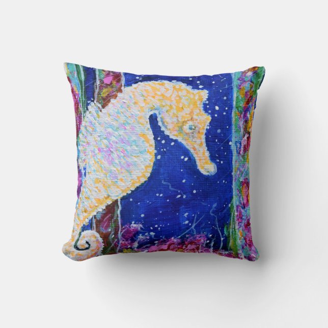 Seahorse Painting Cushion (Front)