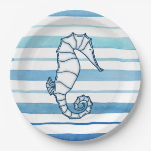 Seahorse Paper Plate
