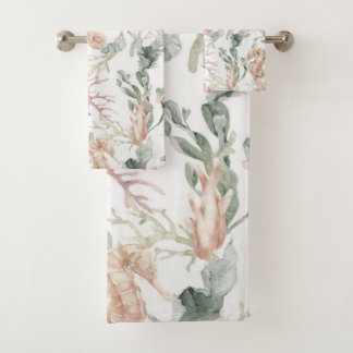 Seahorse Pattern Bath Towel Set