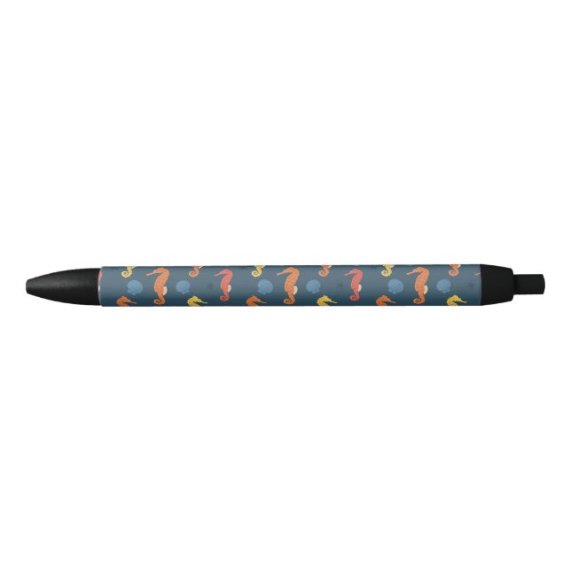 Seahorse Pattern Black Ink Pen (Front)