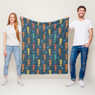 Seahorse Pattern Fleece Blanket