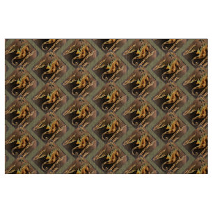 Seahorse Pattern in Copper colours Fabric