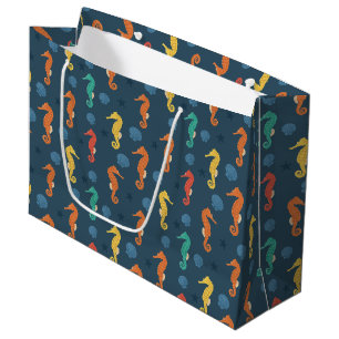 Seahorse Pattern Large Gift Bag