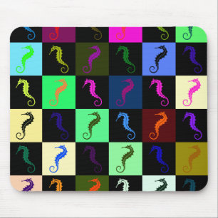 Seahorse Pattern Multicoloured Mouse Mat