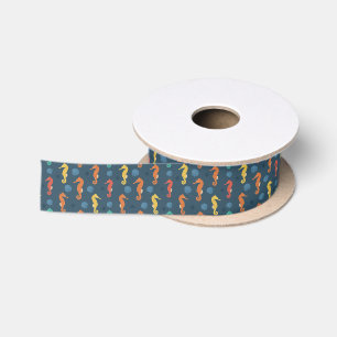 Seahorse Pattern Satin Ribbon