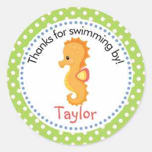 Seahorse Personalised Thank You Sticker Favour