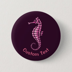 Seahorse Pink 6 Cm Round Badge