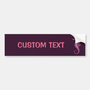 Seahorse Pink Bumper Sticker