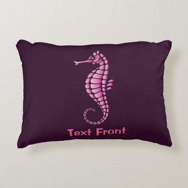 Seahorse Pink Decorative Cushion (Front)