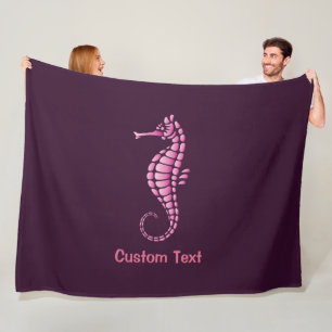 Seahorse Pink Fleece Blanket