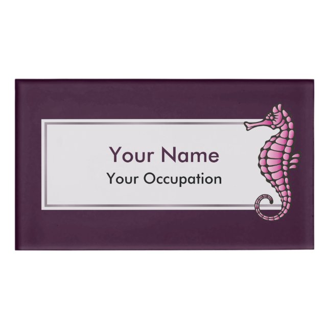 Seahorse Pink Name Tag (Front)