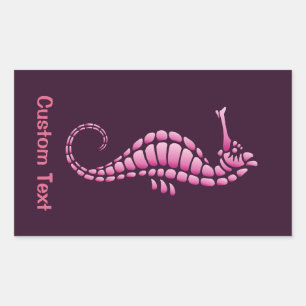 Seahorse Pink Rectangular Sticker