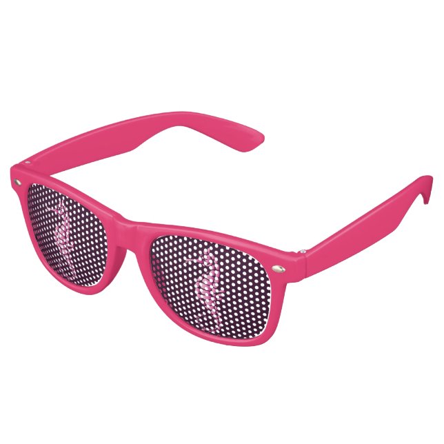 Seahorse Pink Retro Sunglasses (Angled)