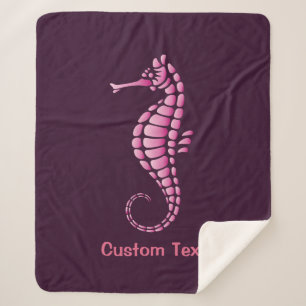 Seahorse Pink Sherpa Blanket