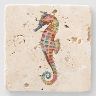 Seahorse Rainbow Stone Coaster