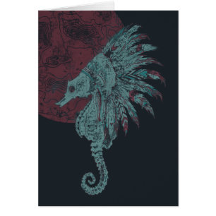 seahorse red moon