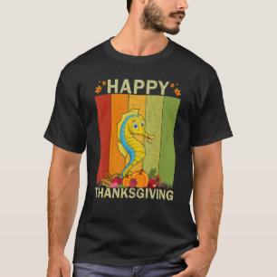 Seahorse  Retro Graphic Family Matching Thanksgivi T-Shirt
